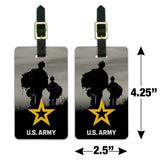 U.S. Army Logo with Soldier Silhouettes Luggage ID Tags Cards Set of 2