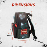 US Ghost Adventures Lizzie Borden House Haunted Historical Backpack, Black with Red Axe Zippers Crimson Accents, Gothic Design, True Crime Inspired