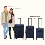 U.S. Traveler Anzio Softside Expandable Luggage with Spinner Wheels, Navy, 22 - Inch Carry - on