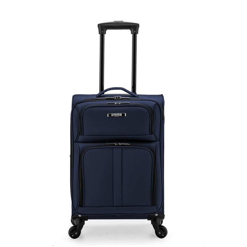 U.S. Traveler Anzio Softside Expandable Luggage with Spinner Wheels, Navy, 22 - Inch Carry - on