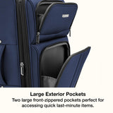 U.S. Traveler Anzio Softside Expandable Luggage with Spinner Wheels, Navy, 22 - Inch Carry - on