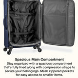 U.S. Traveler Anzio Softside Expandable Luggage with Spinner Wheels, Navy, 30 - Inch Large