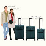 U.S. Traveler Anzio Softside Expandable Luggage with Spinner Wheels, Teal, 3 - Piece Set (22/26/30)