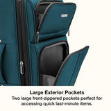 U.S. Traveler Anzio Softside Expandable Luggage with Spinner Wheels, Teal, 3 - Piece Set (22/26/30)