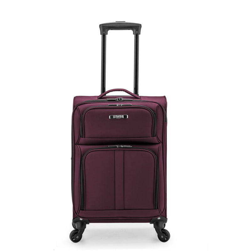 U.S. Traveler Anzio Softside Expandable Spinner Luggage, Burgundy, Carry - on 22 - Inch