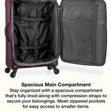 U.S. Traveler Anzio Softside Expandable Spinner Luggage, Burgundy, Carry - on 22 - Inch