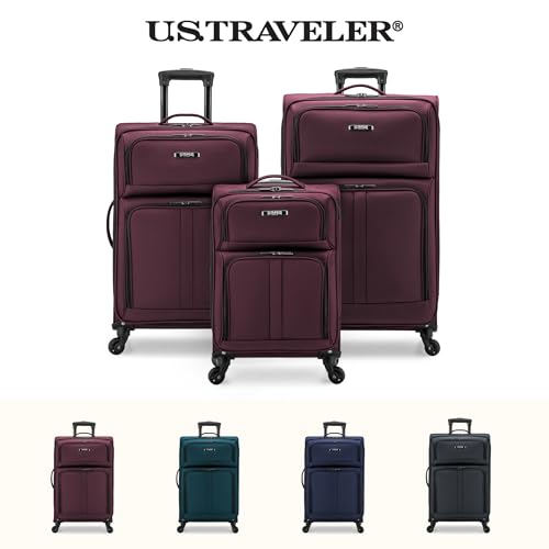 U.S. Traveler Anzio Softside Expandable Spinner Luggage, Burgundy, Carry - on 22 - Inch