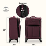 U.S. Traveler Anzio Softside Expandable Spinner Luggage, Burgundy, Carry - on 22 - Inch