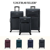 U.S. Traveler Anzio Softside Expandable Spinner Luggage, Dark Grey, Checked - Medium 26 - Inch
