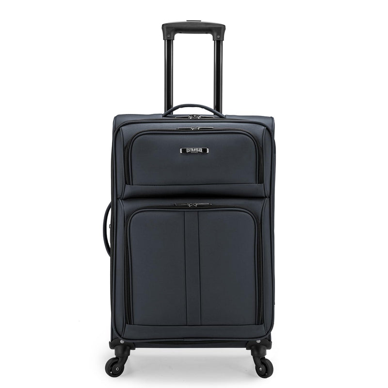 U.S. Traveler Anzio Softside Expandable Spinner Luggage, Dark Grey, Checked - Medium 26 - Inch