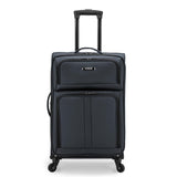 U.S. Traveler Anzio Softside Expandable Spinner Luggage, Dark Grey, Checked-Medium 26-Inch