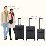 U.S. Traveler Anzio Softside Expandable Spinner Luggage, Dark Grey, Checked - Medium 26 - Inch