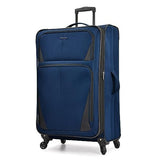 U.S. Traveler Aviron Bay Expandable Softside Luggage with Spinner Wheels, Navy, Large 31 - Inch