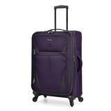 U.S. Traveler Aviron Bay Expandable Softside Luggage with Spinner Wheels, Purple, 3 - Piece Set