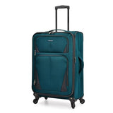 U.S. Traveler Aviron Bay Expandable Softside Luggage with Spinner Wheels, Teal, 3 - Piece Set