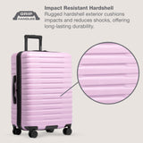 U.S. Traveler Boren Expandable Hardside Rugged Travel Luggage with 8 Spinner Wheels, Lavender, Checked - Large 30 - Inch