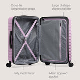 U.S. Traveler Boren Expandable Hardside Rugged Travel Luggage with 8 Spinner Wheels, Lavender, Checked - Large 30 - Inch