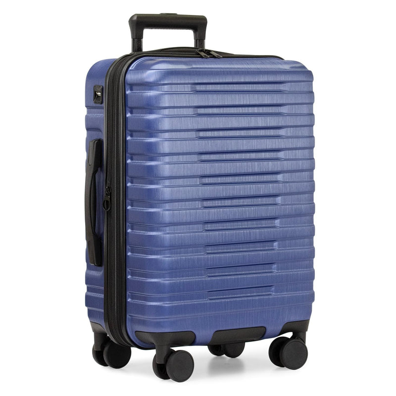 U.S. Traveler Boren Expandable Hardside Rugged Travel Luggage with 8 Spinner Wheels, Navy, Carry - on 22 - Inch