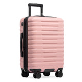 U.S. Traveler Boren Expandable Hardside Rugged Travel Luggage with 8 Spinner Wheels, Rose Pink, Carry-on 22-Inch