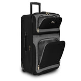 U.S. Traveler New Yorker Lightweight Expandable Rolling Luggage, Black, 4 - Piece Set