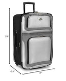 U.S. Traveler New Yorker Lightweight Expandable Rolling Luggage, Gray, 4 - Piece Set