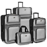 U.S. Traveler New Yorker Lightweight Expandable Rolling Luggage, Gray, 4-Piece Set