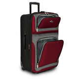 U.S. Traveler New Yorker Lightweight Expandable Rolling Luggage, Red/Gray, 4 - Piece Set