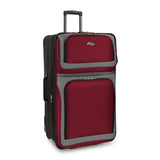 U.S. Traveler New Yorker Lightweight Expandable Rolling Luggage, Red/Gray, 4 - Piece Set