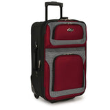 U.S. Traveler New Yorker Lightweight Expandable Rolling Luggage, Red/Gray, 4 - Piece Set