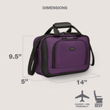 U.S. Traveler Rio 14" Travel Tote Bag, Lightweight 1200D Carry - On Bag for Women & Men, Purple