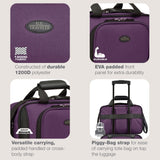 U.S. Traveler Rio 14" Travel Tote Bag, Lightweight 1200D Carry - On Bag for Women & Men, Purple