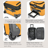 U.S. Traveler Rio Lightweight Softside Rolling Carry - on Suitcase, 2 - Wheel Set, Orange
