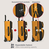 U.S. Traveler Rio Lightweight Softside Rolling Carry - on Suitcase, 2 - Wheel Set, Orange