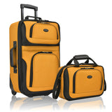 U.S. Traveler Rio Lightweight Softside Rolling Carry - on Suitcase, 2 - Wheel Set, Orange