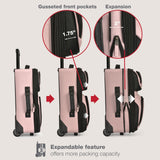 U.S. Traveler Rio Lightweight Softside Rolling Carry - on Suitcase, 2 - Wheel Set, Pink