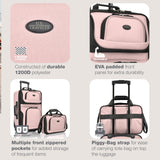 U.S. Traveler Rio Lightweight Softside Rolling Carry - on Suitcase, 2 - Wheel Set, Pink