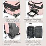 U.S. Traveler Rio Lightweight Softside Rolling Carry - on Suitcase, 2 - Wheel Set, Pink