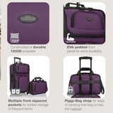 U.S. Traveler Rio Lightweight Softside Rolling Carry - on Suitcase, 2 - Wheel Set, Purple