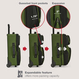 U.S. Traveler Rio Lightweight Softside Rolling Carry - on Suitcase, 2 - Wheel Single, Green
