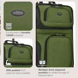 U.S. Traveler Rio Lightweight Softside Rolling Carry - on Suitcase, 2 - Wheel Single, Green