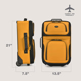 U.S. Traveler Rio Lightweight Softside Rolling Carry - on Suitcase, 2 - Wheel Single, Orange
