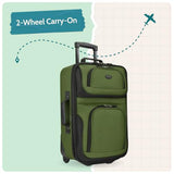 U.S. Traveler Rio Lightweight Softside Rolling Carry-on Suitcase, 2-Wheel Single, Pink