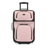 U.S. Traveler Rio Lightweight Softside Rolling Carry-on Suitcase, 2-Wheel Single, Pink