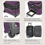 U.S. Traveler Rio Lightweight Softside Rolling Carry - on Suitcase, 2 - Wheel Single, Purple