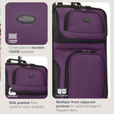 U.S. Traveler Rio Lightweight Softside Rolling Carry - on Suitcase, 2 - Wheel Single, Purple