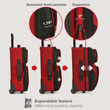 U.S. Traveler Rio Lightweight Softside Rolling Carry - on Suitcase, 2 - Wheel Single, Red