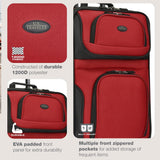 U.S. Traveler Rio Lightweight Softside Rolling Carry - on Suitcase, 2 - Wheel Single, Red