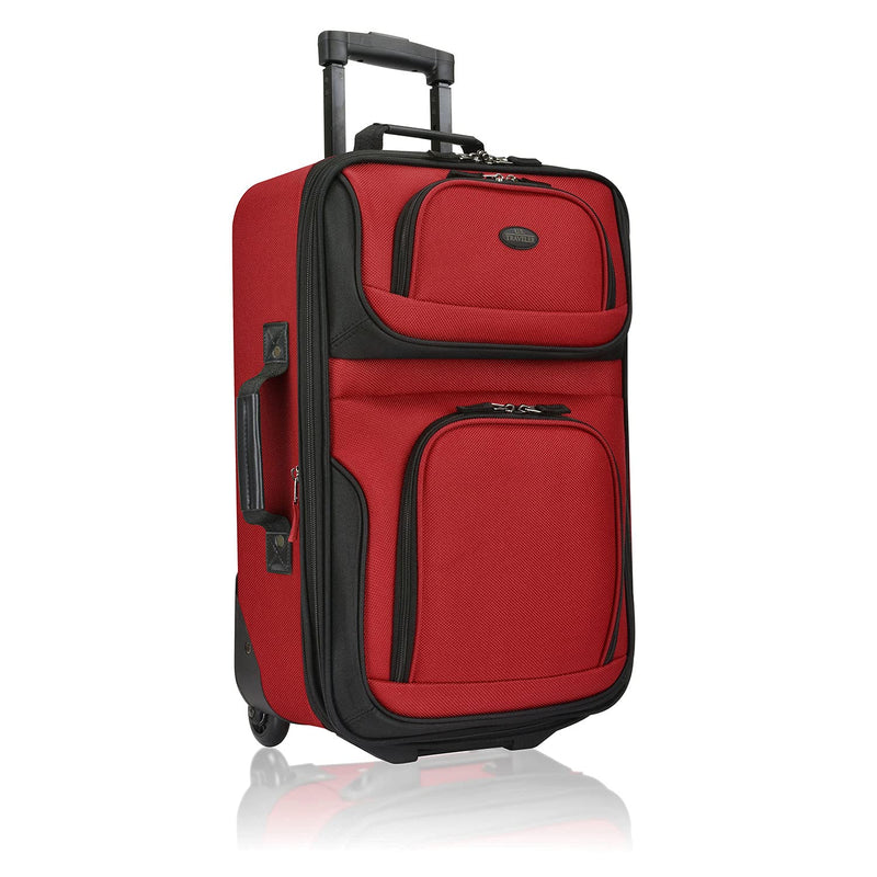 U.S. Traveler Rio Lightweight Softside Rolling Carry - on Suitcase, 2 - Wheel Single, Red