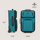U.S. Traveler Rio Lightweight Softside Rolling Carry - on Suitcase, 2 - Wheel Single, Teal