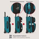 U.S. Traveler Rio Lightweight Softside Rolling Carry - on Suitcase, 2 - Wheel Single, Teal